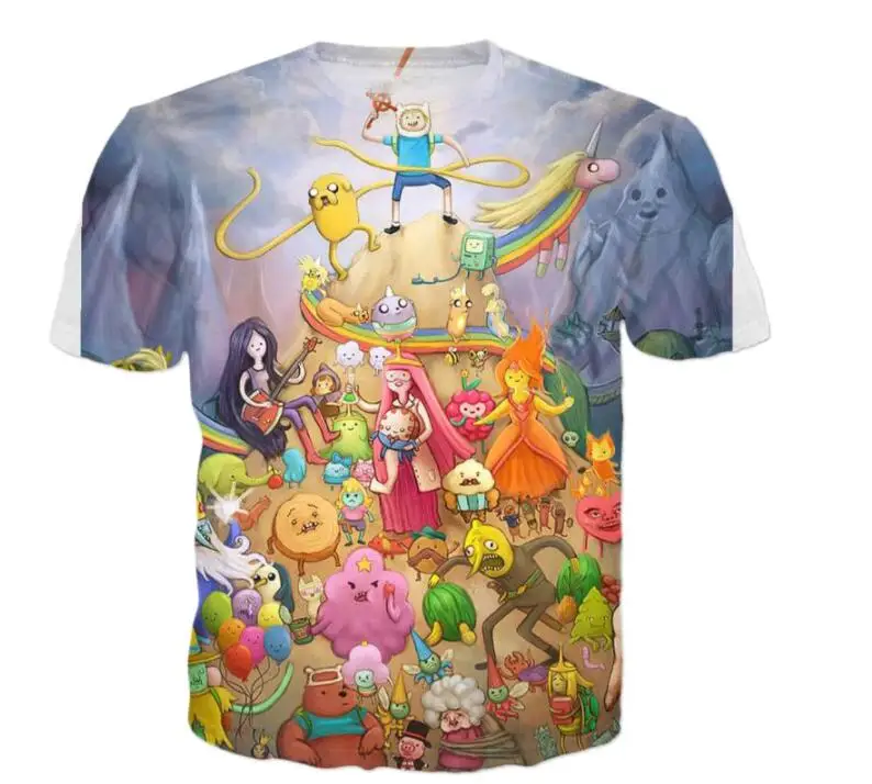 Adventure Time футболка с персонажами для женщин и мужчин 3d принтом футболки