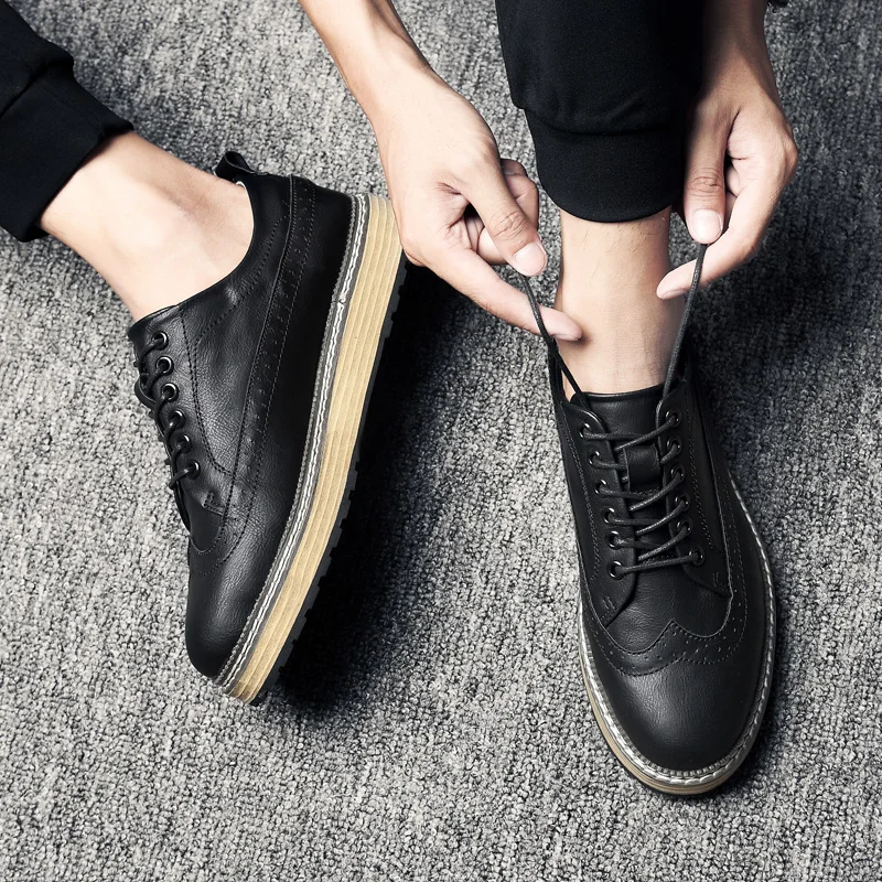 

2018 New Men Luxury Brand Men Shoes Fashion Casual Male Shoes Men Leather Shoes Designer Leather Flat Shoes 5