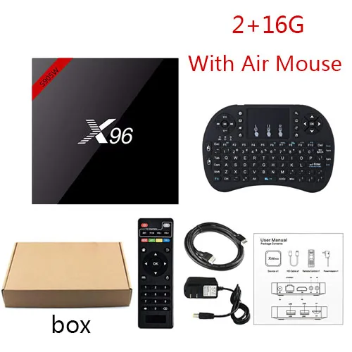 FANGTUOSI X96 X96W Smart tv box android 7,1 2 Гб 16 Гб четырехъядерный процессор Amlogic S905W 4K 2,4 ГГц WiFi медиаплеер 1 ГБ 8 ГБ ТВ-приставка - Цвет: air 16GB simple box