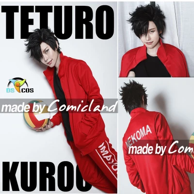 Haikyuu Косплей Kuroo Tetsuro косплей красный мужской костюм для косплея Джерси