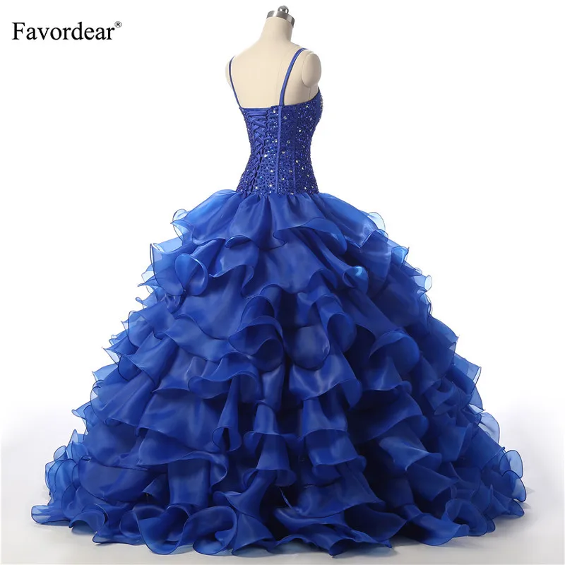 Favordear/Многоярусное бальное платье с рюшами на тонких бретельках Vestidos Quinceanera