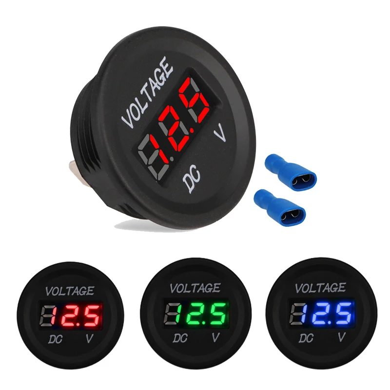 

DC 6V-30V Boat Car Motorcycle Led Panel Digital Voltage Meter Monitor Display Voltmeter Waterproof For Car Auto Voltmeter Marine