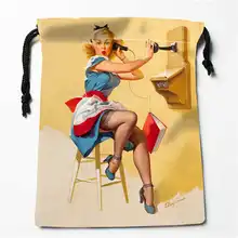 На заказ Печатающая игла девочка(1) сумки для покупок на шнурках дорожный мешочек для хранения плавать Пешие прогулки игрушка сумка унисекс мульти Size18-12-05-78