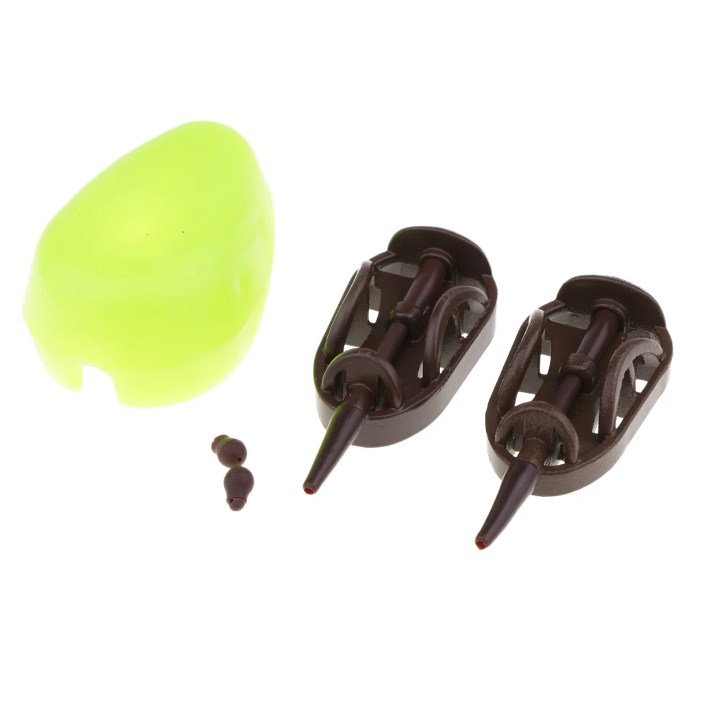 2 pcs Alloy Fishing Inline Safe Method Feeder with 1 Mould Range Set Carp & Bead Multi-functional Fishing Tackle 