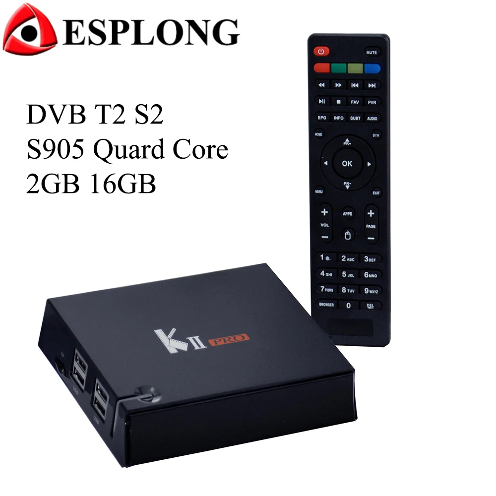 

KII Pro DVB-T2 DVB-S2 Android TV Box Amlogic S905 2GB 16GB Quad Core Smart IPTV Box Bluetooth Wifi Miracast Media Player 4K