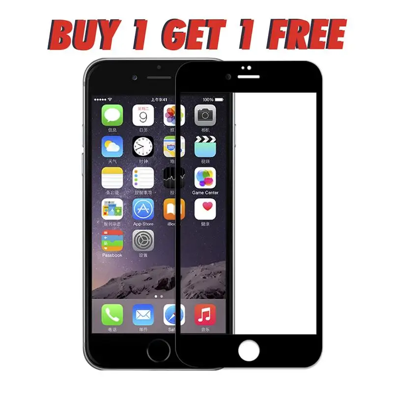 Buy1 Get 2 9H Tempered Glass Phone Case Anti Blue Light Screen Protector Full Cover For I7 / I7 Plus+TPU Transparent Cover