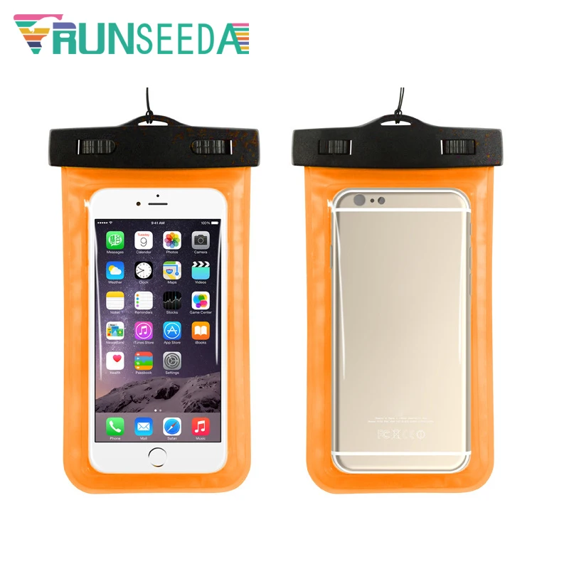 Runseeda الحبل حقيبة سباحة للماء الهاتف المحمول الحقيبة الهاتف الذكي مختومة حزمة السباحة بركة الشاطئ على البحر الغوص حقيبة التخزين