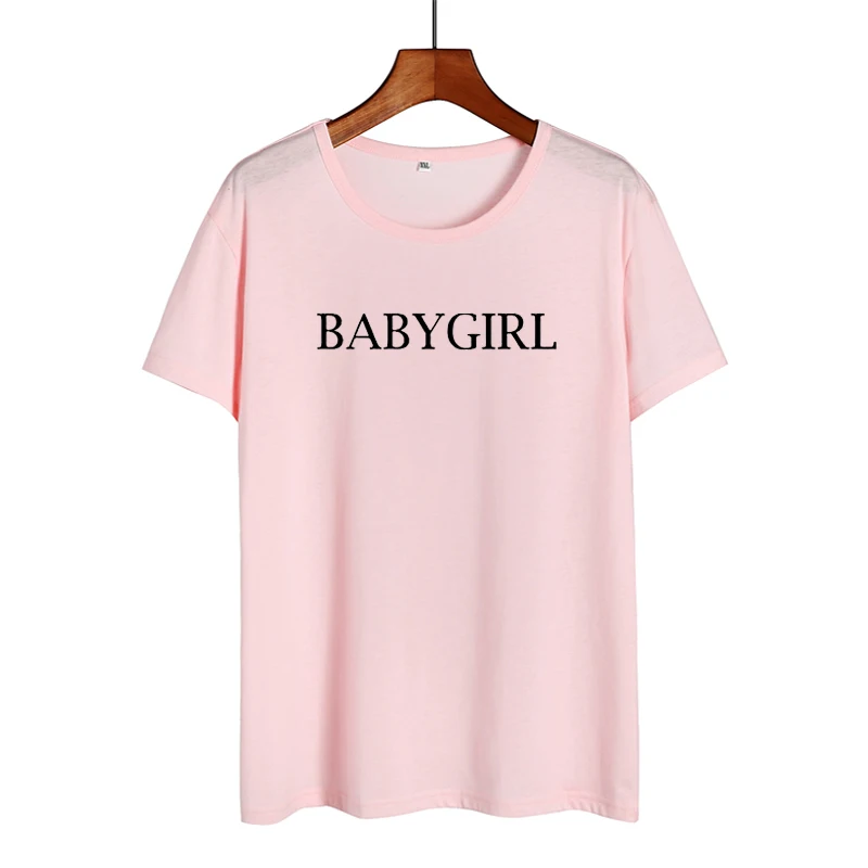 Летняя новая женская одежда 2018 хипстер футболка блогера Babygirl лозунг с буквами