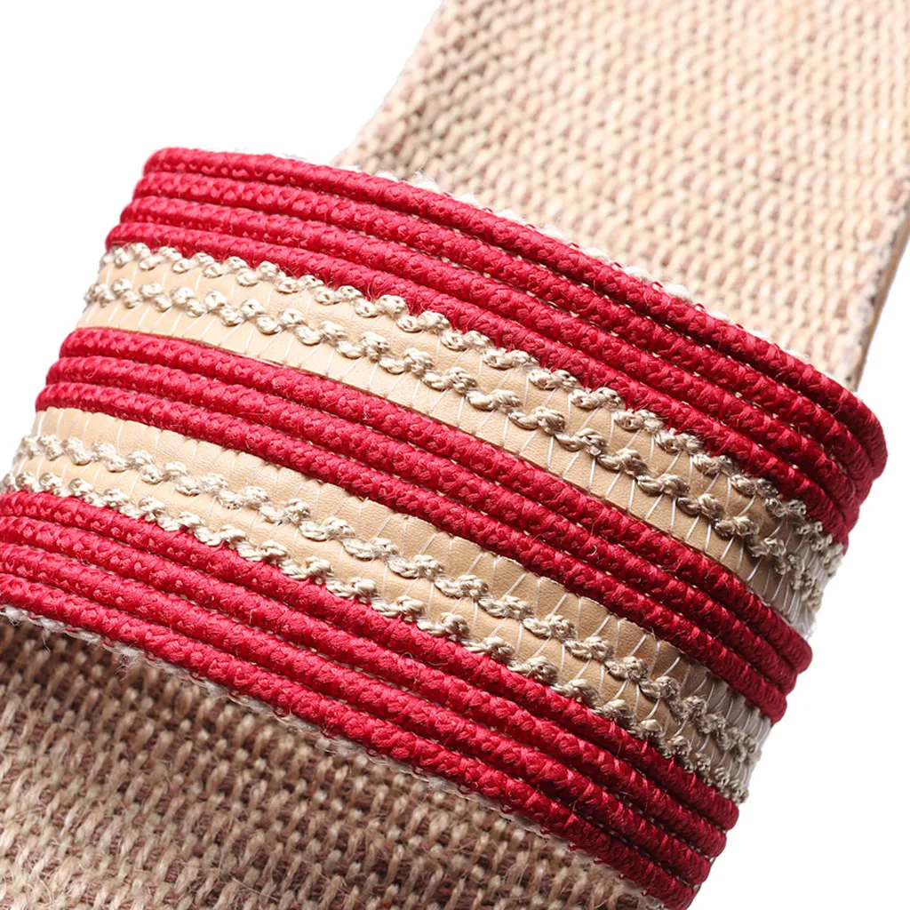 JAYCOSIN Fashion Slippers 2019 Women s Hemp Fashion Anti-slip Linen Home Indoor Open Toe Flat Shoes Beach Slippers APR10