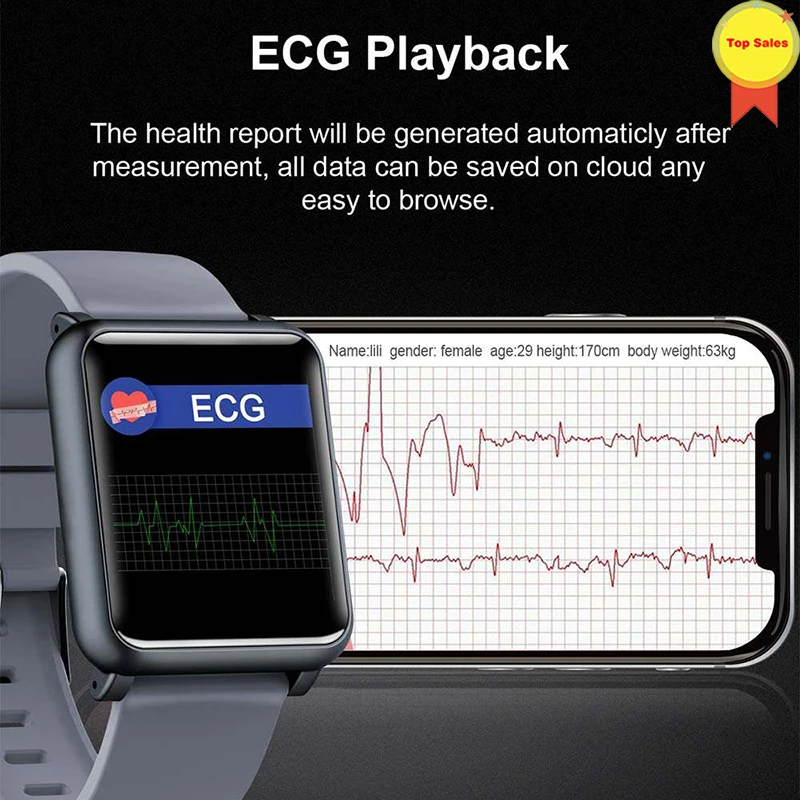 Gesundheit blutdruck handgelenk band herz rate monitor PPG EKG smart