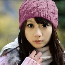 TOP Selling Solid Color Wool Gorro Fashion Winter Warm Skullies Women Knitted Beanie Female Thicken Casual Knitted Hat