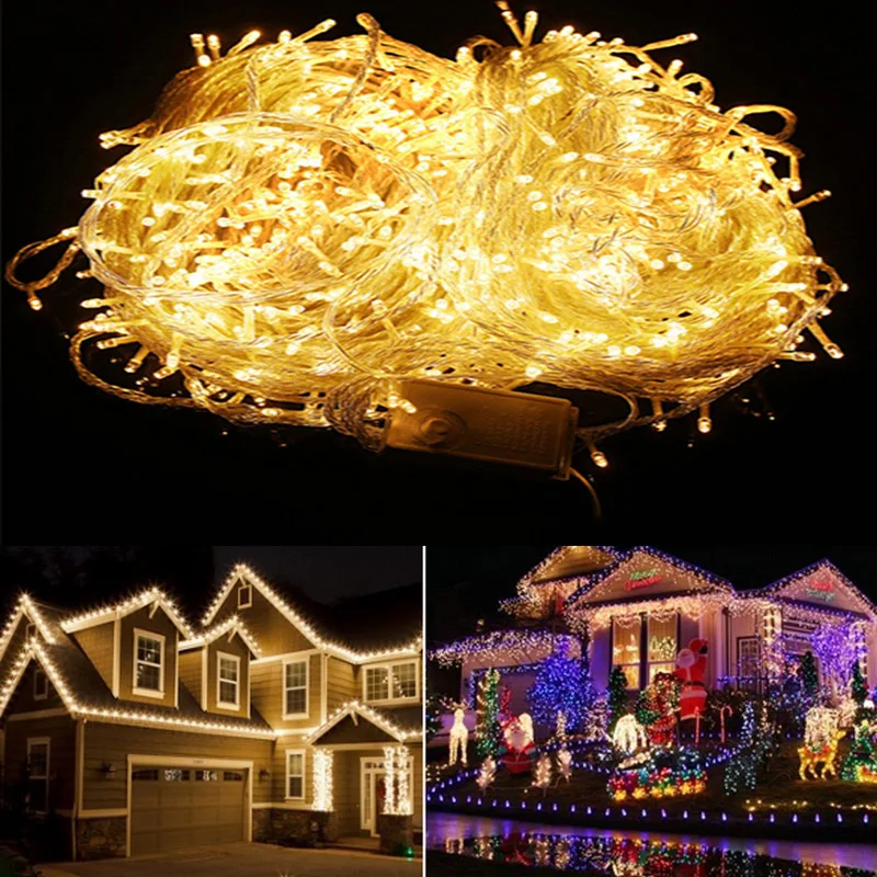 30/50M 300/400LED String Christmas Tree Fairy Party Lights Xmas Home Decoration 