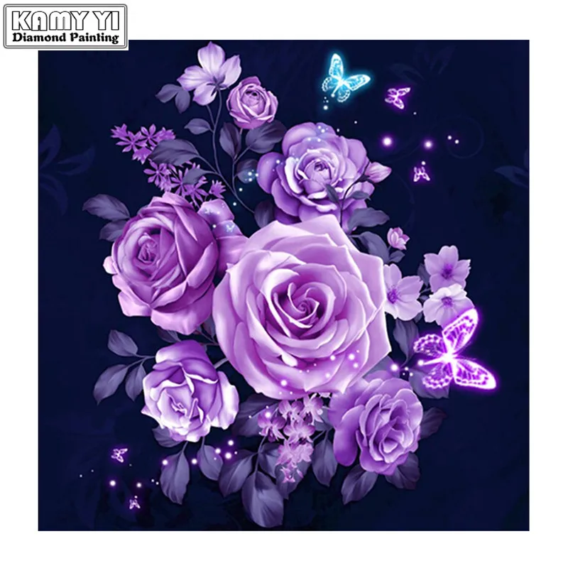 Huacan-Diamond-Embroidery-Flowers-Diamond-Painting-Cross-Stitch-Kits-Rose-Full-Square-Resin-Diamond-Mosaic-Home