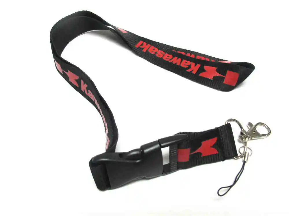 Мужские Мотогонки для ключей, держатели значков, ремешки на шею для мобильного телефона для Kawasaki - Цвет: black