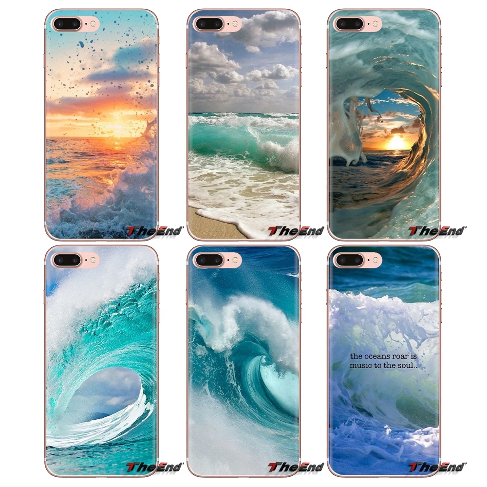 Transparent Soft Cover Bag Summer nature sea blue Ocean Waves For Huawei Mate Honor 4C 5C 5X 6X 7 7A 7C 8 9 10 8C 8X 20 Lite Pro |