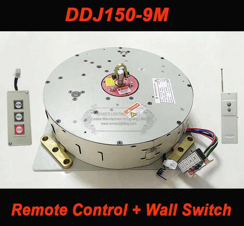 

150KG 9M Wall Switch+Remote Controlled Lifter for Crystal Chandelier Light Lift Chandelier Hoist 110V-240V Free Shipping