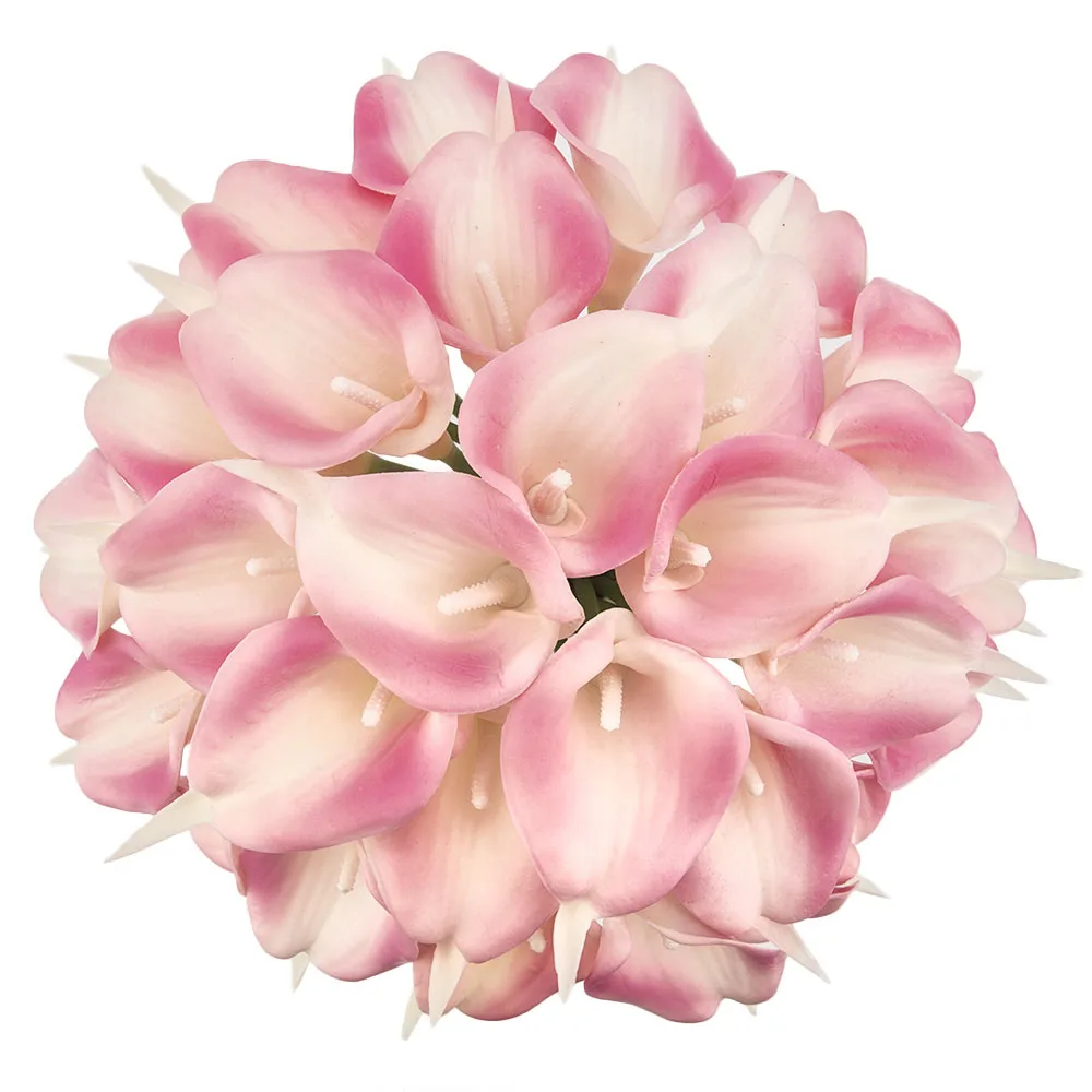 Zonaflor 31 шт. декоративные цветы Калла Лилия полиуретан с эффектом реального прикосновения искусственный цветок украшение дома настольные Цветы Свадебный букет - Цвет: Светло-розовый