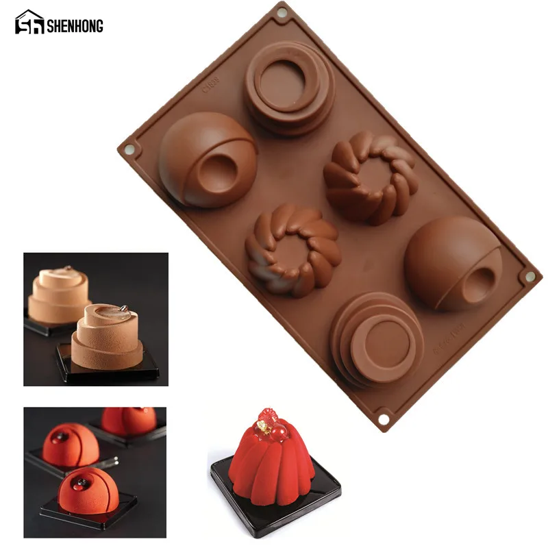 SHENHONG многофункциональная форма для торта с чашками 3D 6 отверстиями десертного