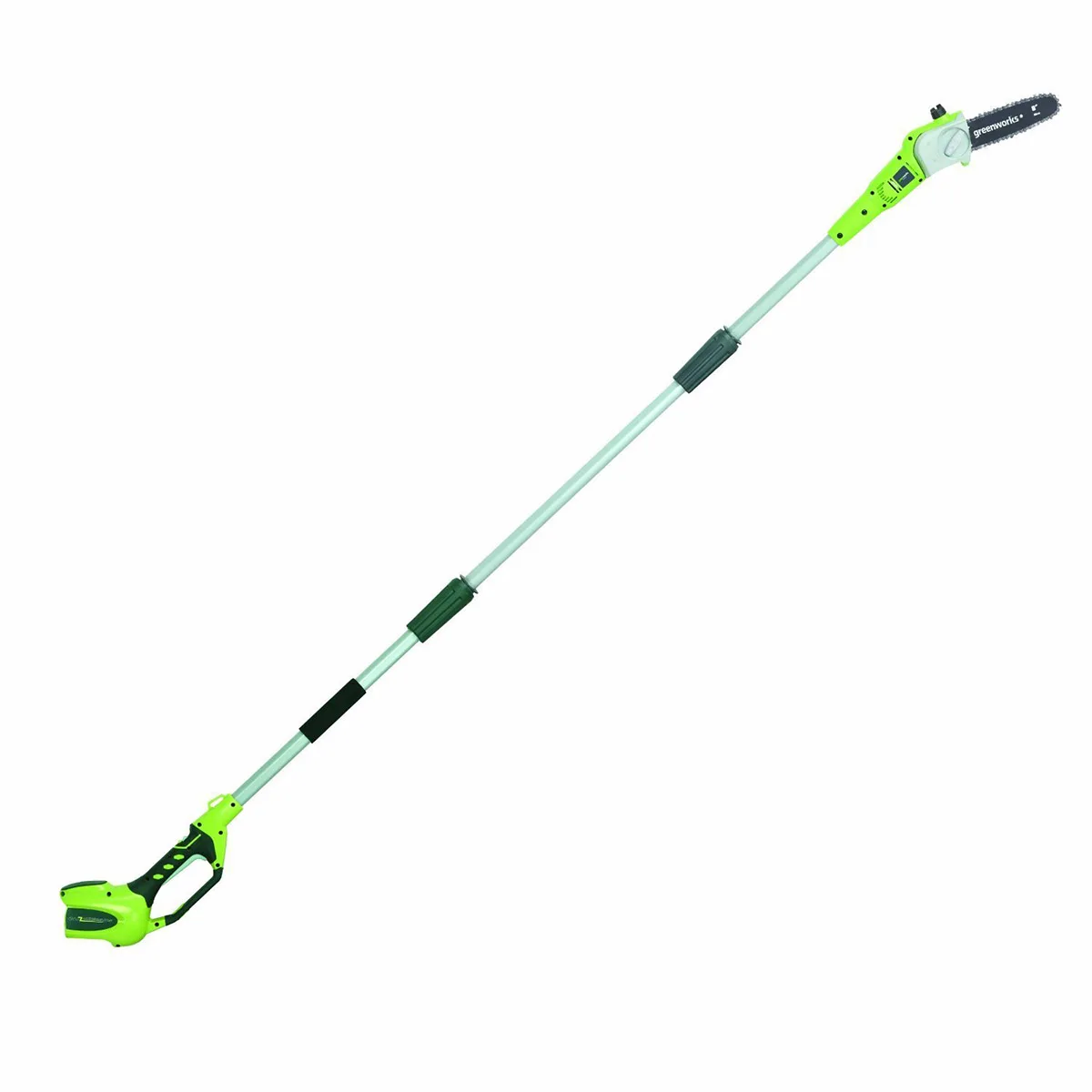 Высоторез/Сучкорез аккумуляторный Greenworks G40PS20 40V без АКБ и ЗУ (Li-Ion аккумулятор 40V, длина шины 200 мм, быстрая натяжка цепи, автоматическая смазка, объем масляного бака 0,05 л, скорость движения цепи 7,8 м/сек, телескопическая ручка 2.7 м)