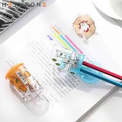 Hethrone 1 шт. Kawaii прозрачный карандаш точилка резак точилка для карандашей рукоятка Канцтовары двойные Канцтовары для управления предметами