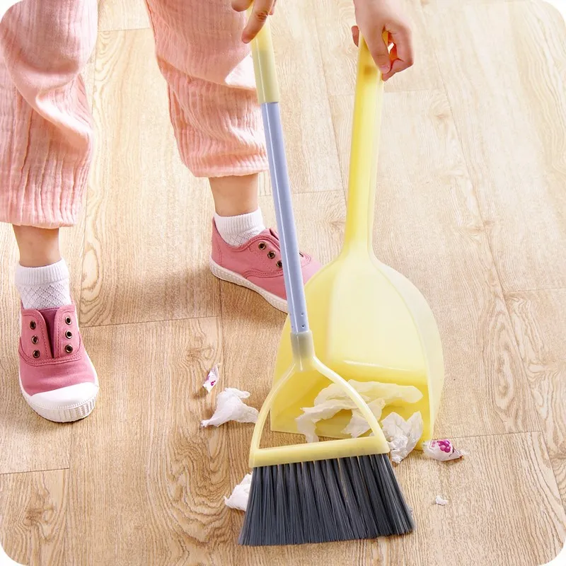 Kids Housekeeping Toy Broom Bucket Set Cleaner Educational Toys For Children Simulation Cleaning Tools Pretend Play Games Indoor