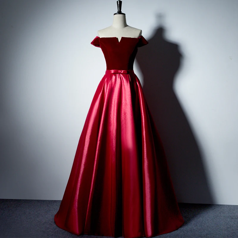 red wine color gown