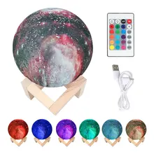 3D Printed Starry Sky Planet Lamp Moon Lamp Color Touch changeable Led Night Light Galaxy Lamp Bedroom Decor Creative Gift 15CM