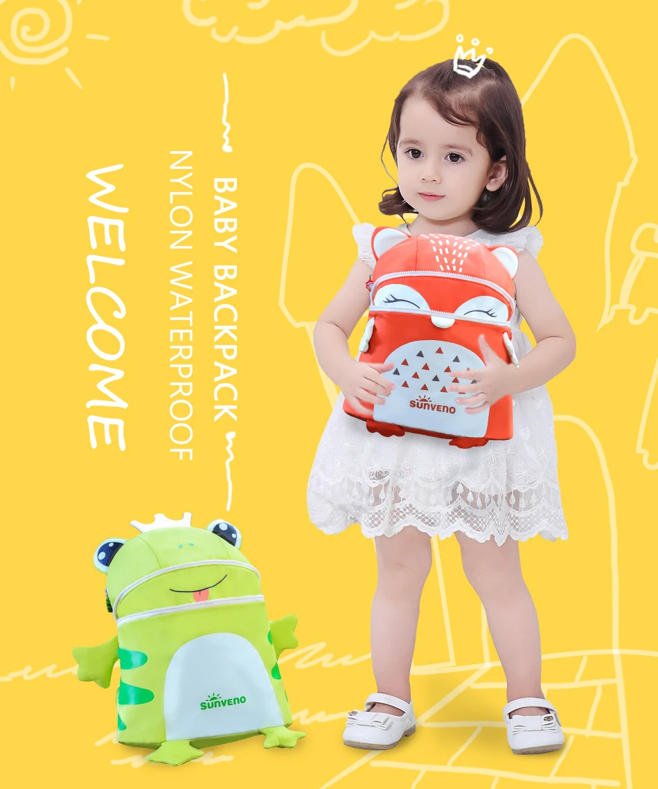 Рюкзак SUNVENO для малышей, милый детский рюкзак, модные детские рюкзаки, 3D принт с животными, mochila, высокое качество