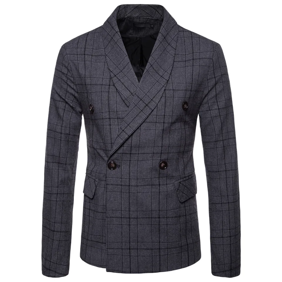 Riinr New Arrival Business Mens Blazer Casual Blazers Men Lattice Formal Jacket Popular Design Men Dress Suit Jackets Fashion