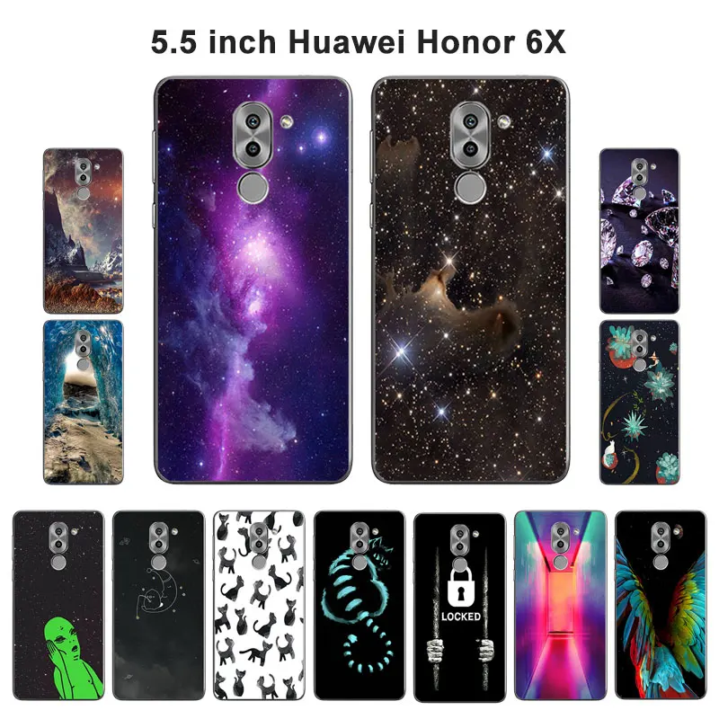 Чехол для телефона Huawei Honor 6X Чехлы 5 дюймов Задняя крышка Туманность окрашенные GR5