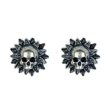 Regalrock панк Панк Скелет Байкер цветок лепесток Череп серьги-гвоздики