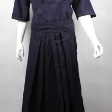 Унисекс, японская одежда для Кендо, комплекты, костюмы хакама Хапкидо, Япония, кунг-фу, одежда, Униформа, высшее качество, темно-синее пальто+ Хакама