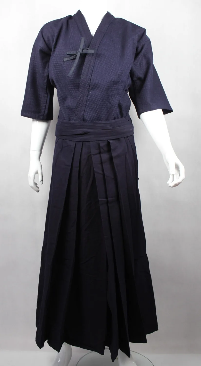 

UNISEX Japanese kendo clothing sets suits hakama hapkido Japan kung fu clothes uniforms top quality darkblue coat+hakama