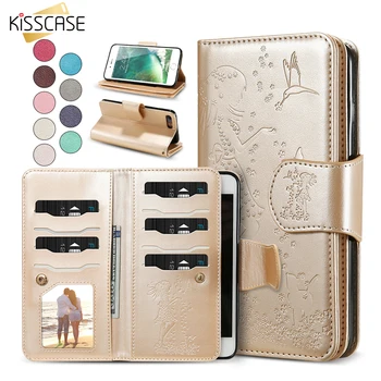 

KISSCASE Wallet Phone Case For iPhone 11 Pro Max 11 Xr Xs X 5 5S SE Women Leather Case For iPhone 7 6S 8 Plus Mirror Accessories