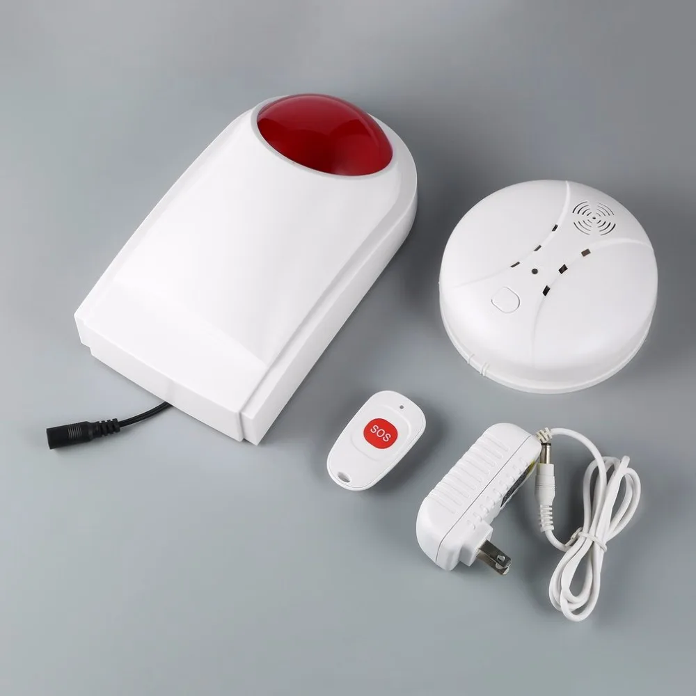 

4pcs/set Outdoor Waterproof Wireless Smoke Detector Strobe Siren with Backup Battery For Home Alarm Systems Security In Stock