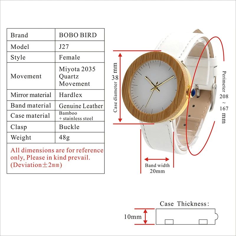 LcJ27 bamboo wooden watch for women