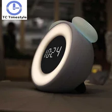LEDdigital Alarm Clock Silent Radio Electronic Small Alarm Clock Backlit Intelligent Sensor Children Cute Charging Night Light