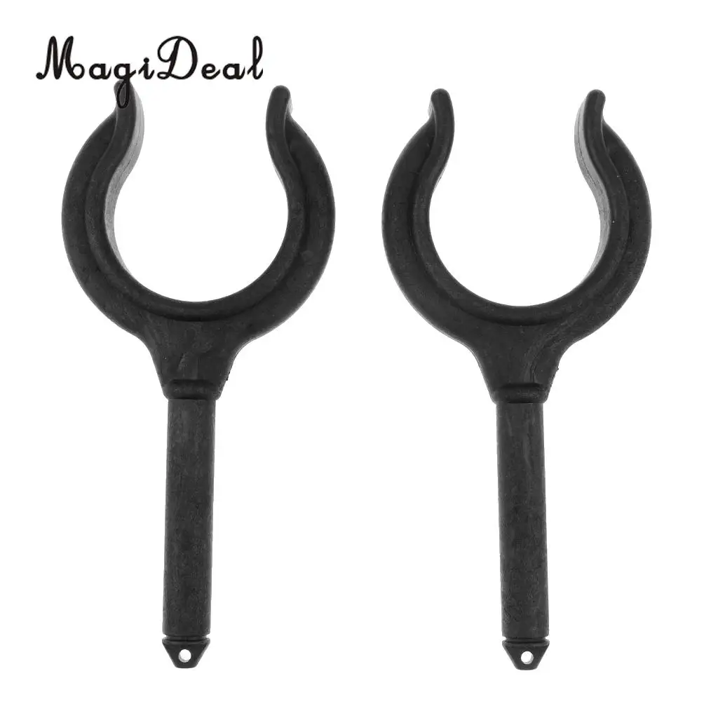 MagiDeal Durable 2Pcs Black Nylon Marine Boat Dinghy Oar Lock Rowlock Horn Side Mount Rowing Boat Kit for Kayak Canoe Yacht Acce