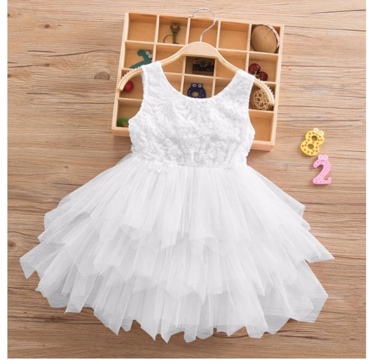 Vestido de Moda a Céu Roupas para Crianças Rendas de Manga Vestido de Princesa Meninas Aberto Quinzena Comprida Menina Branco 14 Meninas vestido de moda a céu aberto