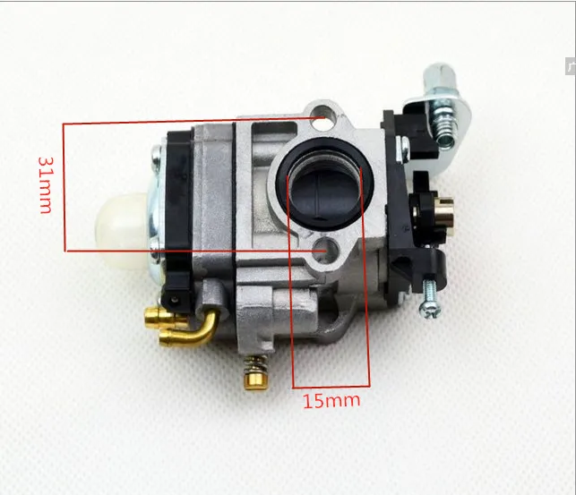 15 мм Бензин Brushcutter Карбюратор Carb для CG430/520 триммер 40 5/44 5 43cc/47cc/49cc/52cc запасных