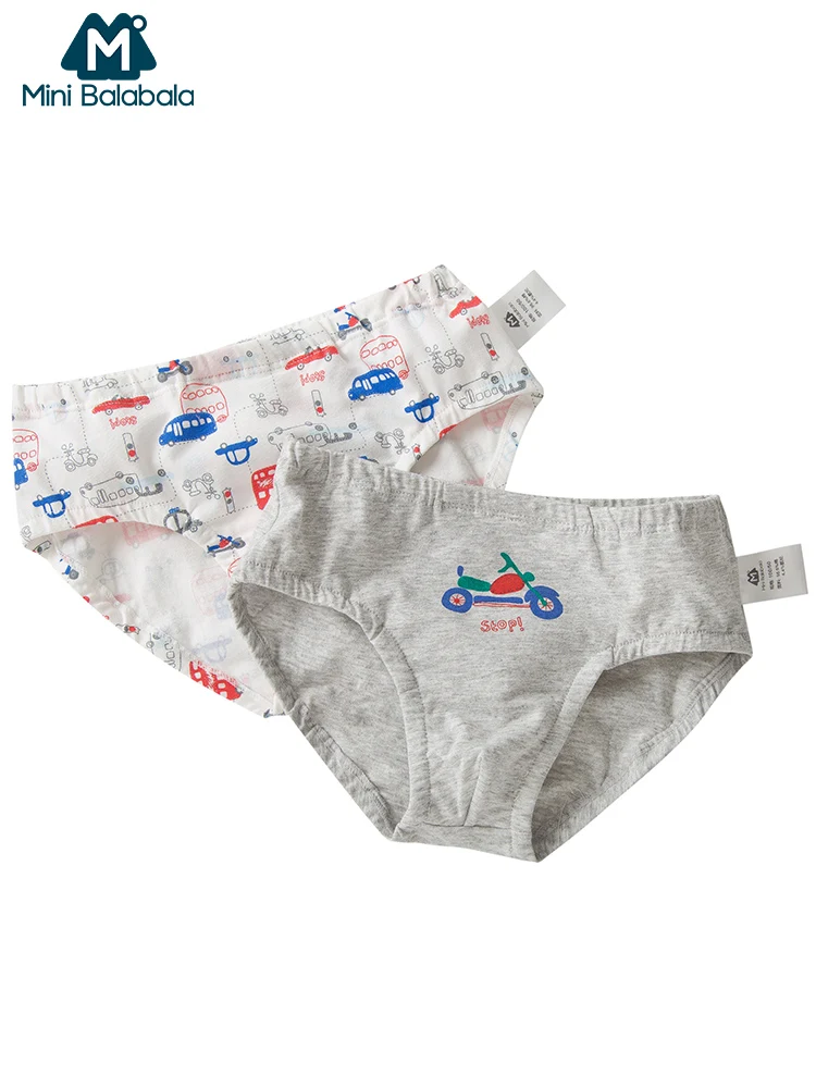 

Mini Balabala 2-Pack BoysGraphic Print Boxers Short Children Toddler Boys Soft Cotton Underpant Underwear Ventilate Underpants