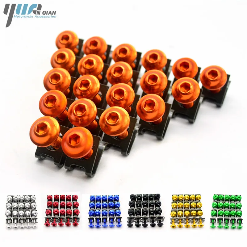 20 PCS 6mm motorcycle Fairing Bolts Screws  Aluminum For Honda CBR 1000 CBR1000RR CBR 600 F4 F4i CB600 VFR 1200/F Black Spirit