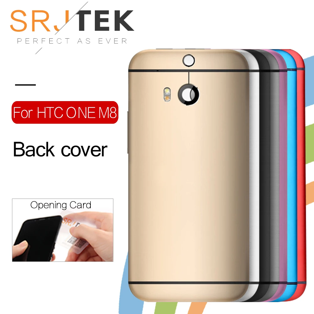 

SRJTEK Rear Back Housing For HTC One M8 Back Cover Battery Door 831C Case with Volume Power Button Camera Lens Replacement
