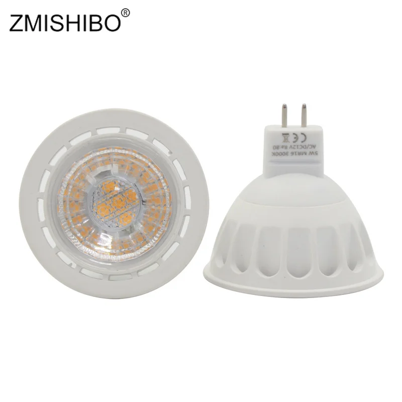 ZMISHIBO MR16 GU5.3 светодиодный прожектор 6 шт./лот 5 Вт 12 в 100 В до 240 В Белый корпус из ПК JCDR энергосберегающая лампа в форме чашки