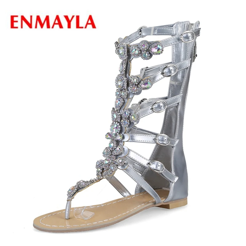 

ENMAYLA Casual Gladiator Womens Sandals Sandalias Mujer 2018 Flat Sandals Womans Shoes Size 34-43 ZYL2280