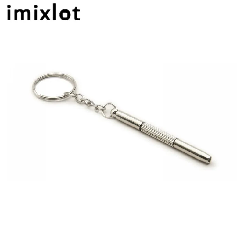 IMIXLOT 5 шт./лот 3 в 1 стальной Набор отверток для очков Набор для ремонта очков и часов с брелком переносные отвертки ручные инструменты