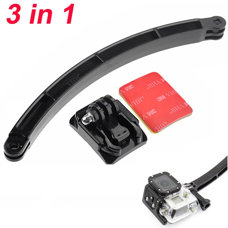 Helmet Extension Self Photo Arm Kit + Curved Adhesive Mount for GoPro Hero 3+ 3 2 1 ST-91 |