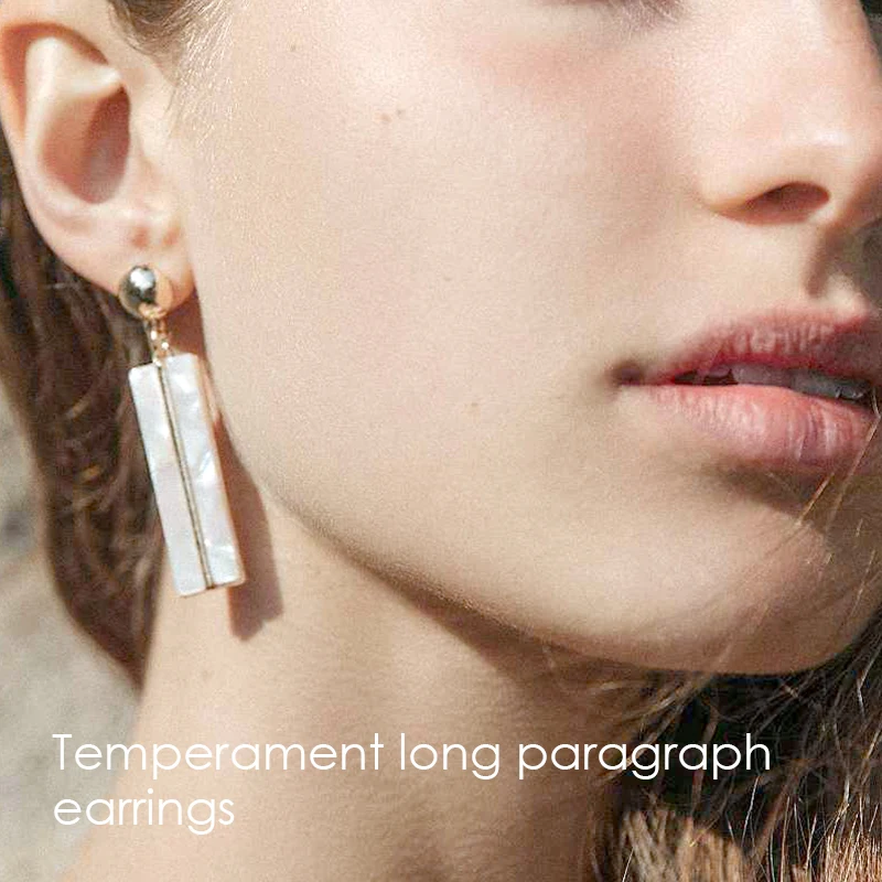 e-Manco Geometric Long Drop Earring For Women Femme Trendy Dangle Earring for Friendship Three Colors New Fashion Jewelry