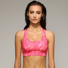 Профессиональные спортивные Лифчики трехмерная нижнее белье с принтом Для женщин крест сжатия Фитнес Йога Бюстгальтер Топ Спортивная