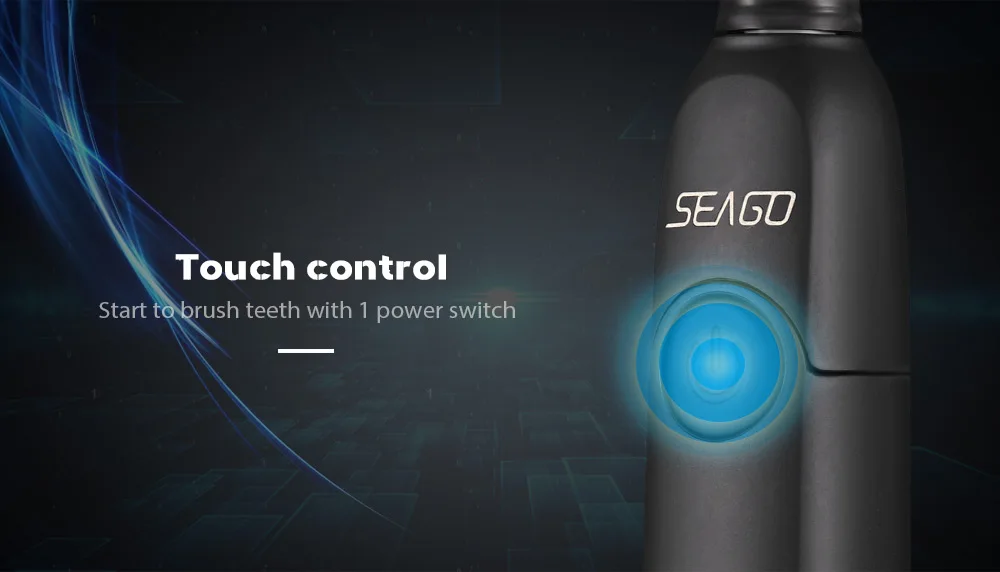 SEAGO SG - 949 Sonic Electric Toothbrush with Smartimer 5 Brushing Modes 3 Brush Heads